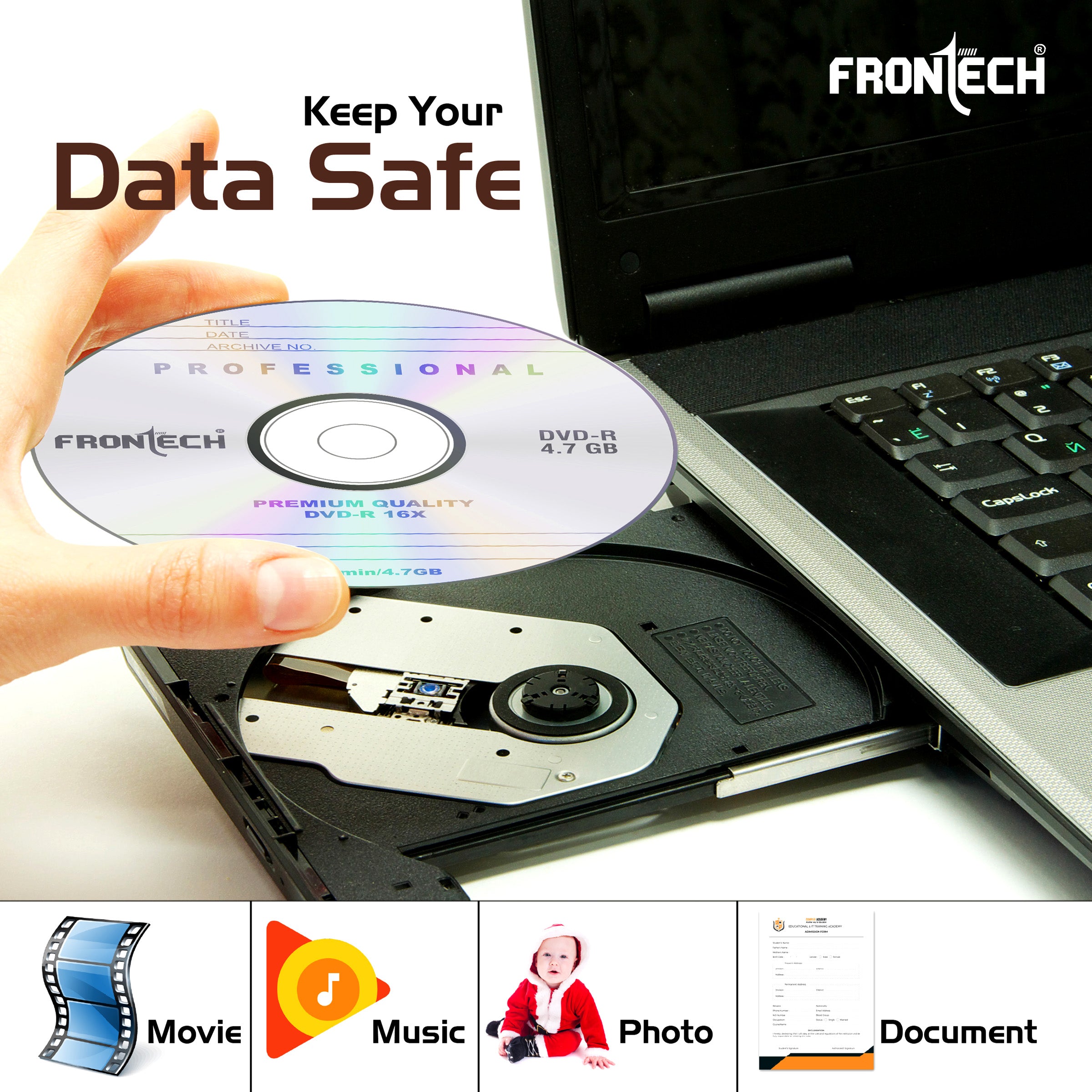 Frontech Professional DVD 4.7GB Media 120 Mins 16X Multi Speed - Pack of 50 (DVD-0003) Frontech Professional DVD 4.7GB Media 120 Mins 16X Multi Speed - Pack of 50 (DVD-0003)